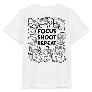 Foyer. Tirer. Répéter. – Photographie analogique - T-shirt bio MINI CREATOR Stanley/Stella Enfant - blanc - Devant - Maike (125cm)