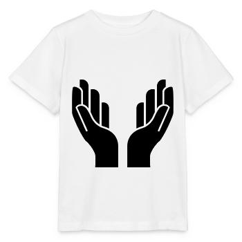 Icône d’icône de mains - T-shirt bio MINI CREATOR Stanley/Stella Enfant - blanc - Devant - Maike (125cm)