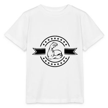 muscles bras biceps logo - T-shirt bio MINI CREATOR Stanley/Stella Enfant - blanc - Devant - Maike (125cm)