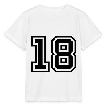 Symbole numérique 18 - T-shirt bio MINI CREATOR Stanley/Stella Enfant - blanc - Devant - Maike (125cm)