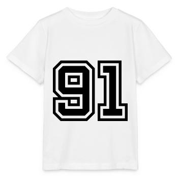 Symbole numérique 91 - T-shirt bio MINI CREATOR Stanley/Stella Enfant - blanc - Devant - Maike (125cm)