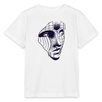 Roboter-Gesichtszeichnung 3D-Linien & Dotwork-Kunst - Stanley/Stella Kinder T-Shirt MINI CREATOR  - Weiß - Vorne - Maike (125cm)