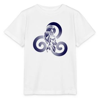 Raben-Triskel-Hintergrund - Stanley/Stella Kinder T-Shirt MINI CREATOR  - Weiß - Vorne - Maike (125cm)