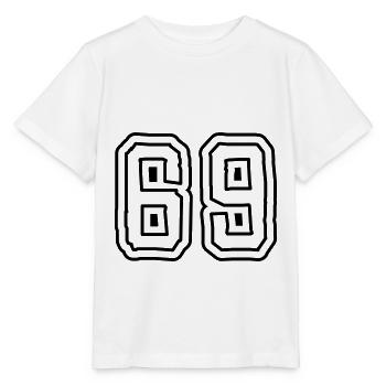 Symbole numérique 69 - T-shirt bio MINI CREATOR Stanley/Stella Enfant - blanc - Devant - Maike (125cm)