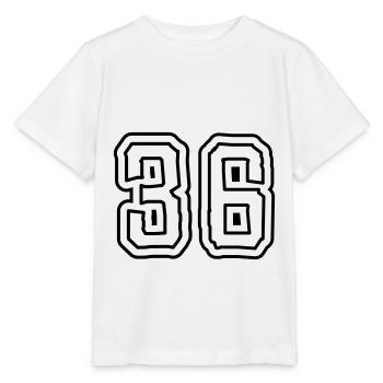 Symbole numérique 36 - T-shirt bio MINI CREATOR Stanley/Stella Enfant - blanc - Devant - Maike (125cm)