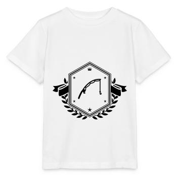 Armoiries de pêche à la canne à pêche - T-shirt bio MINI CREATOR Stanley/Stella Enfant - blanc - Devant - Maike (125cm)