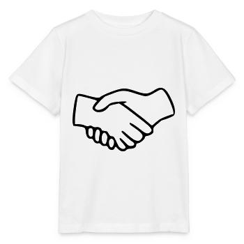 Emoji Hands Shake Sketch Black - Stanley/Stella MINI CREATOR Kids’ T-Shirt - white - Front - Maike (125cm)