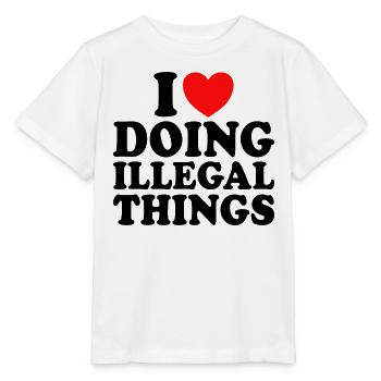 J'adore J'aime Faire Des Choses Illégales - T-shirt bio MINI CREATOR Stanley/Stella Enfant - blanc - Devant - Maike (125cm)