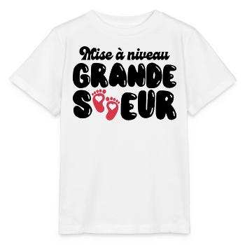 Annonce Surprise Mise À Niveau Grande Soeur 2024 - T-shirt bio MINI CREATOR Stanley/Stella Enfant - blanc - Devant - Maike (125cm)