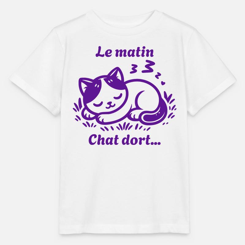 Chat Dort Chat Mignon Pas Du Matin - T-shirt bio MINI CREATOR Stanley/Stella Enfant - blanc