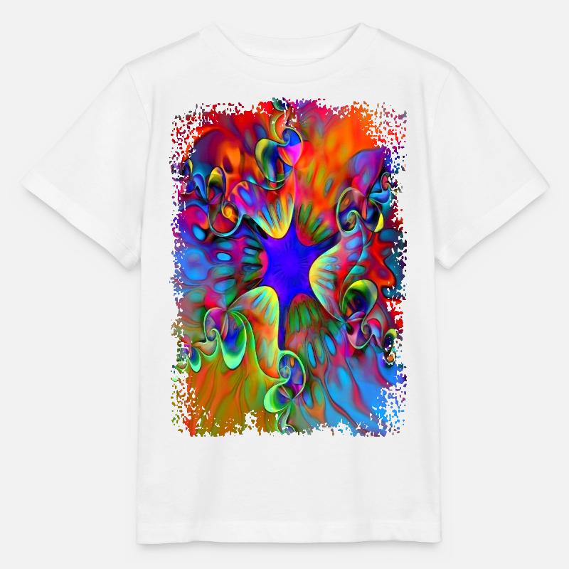 psychedelic power flower - Stanley/Stella Kinder T-Shirt MINI CREATOR  - Weiß