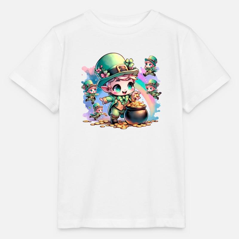 St. Patrick's Day Chibi Kobolde - Stanley/Stella Kinder T-Shirt MINI CREATOR  - Weiß