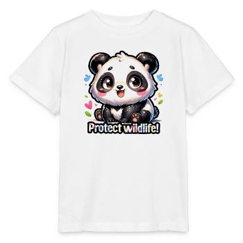 Schützen Sie die Tierwelt Riesiger Panda Tag der Erde Pandaliebhaber - Stanley/Stella Kinder T-Shirt MINI CREATOR  - Weiß - Vorne - Maike (125cm)