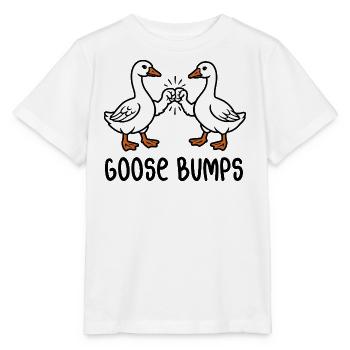 Chair de poule - Oies avec fistbump - Jeu de mots - T-shirt bio MINI CREATOR Stanley/Stella Enfant - blanc - Devant - Maike (125cm)