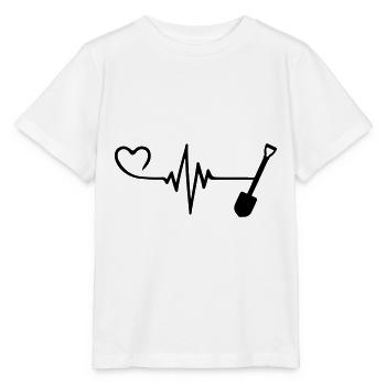 Schaufel Puls Herz Liebe - Stanley/Stella Kinder T-Shirt MINI CREATOR  - Weiß - Vorne - Maike (125cm)