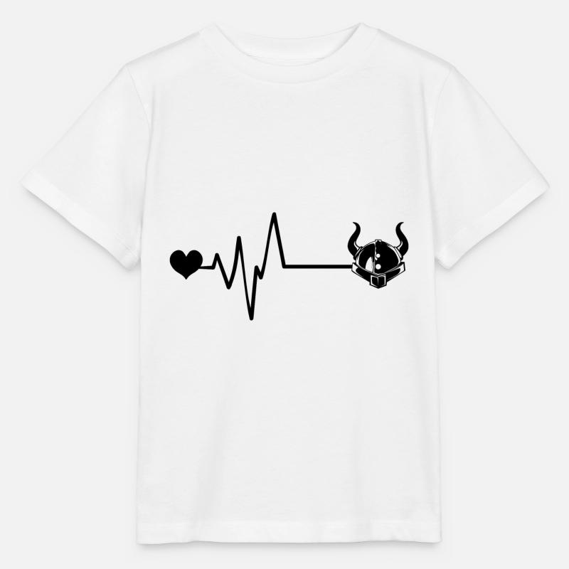 Wikinger Helm Puls Herz Liebe Valhalla - Stanley/Stella Kinder T-Shirt MINI CREATOR - Weiß