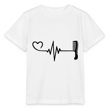 Comb Hairdresser Pulse Heart Love - Stanley/Stella MINI CREATOR Kids’ T-Shirt - white - Front - Maike (125cm)