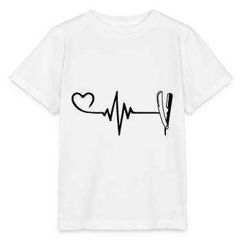 Rasieren Barber Puls Herz Liebe - Stanley/Stella Kinder T-Shirt MINI CREATOR  - Weiß - Vorne - Maike (125cm)