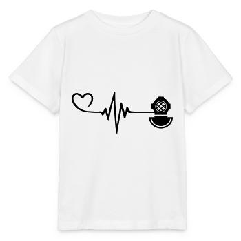 Apnoe Tauchen Puls Herz - Stanley/Stella Kinder T-Shirt MINI CREATOR  - Weiß - Vorne - Maike (125cm)