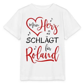 My heart beats for Roland - Stanley/Stella MINI CREATOR Kids’ T-Shirt - white - Front - Maike (125cm)
