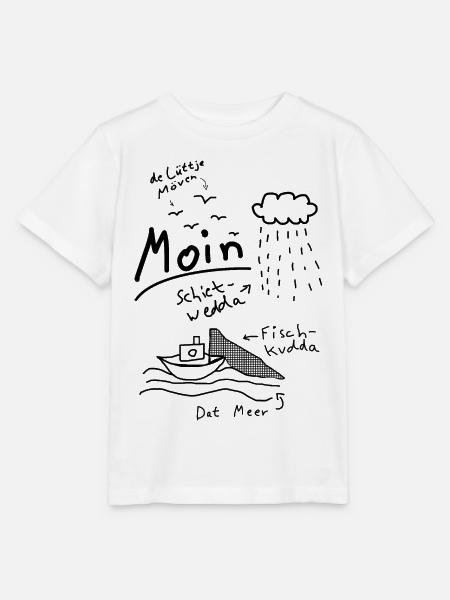 Moin Plattdeutsch Norddeutsch Meer Möwe Boot - Stanley/Stella Kinder T-Shirt MINI CREATOR  - Weiß