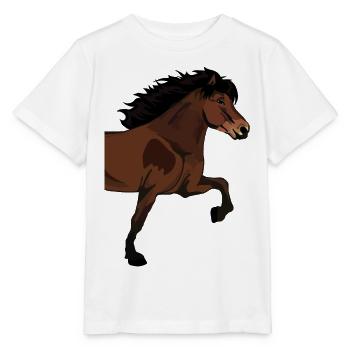 Big Side-Tölter Islandpferd – Brauner - Stanley/Stella Kinder T-Shirt MINI CREATOR  - Weiß - Vorne - Maike (125cm)