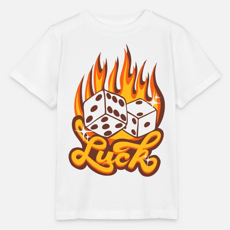 Chance – Cube Ardent Lucky Design - T-shirt bio MINI CREATOR Stanley/Stella Enfant - blanc