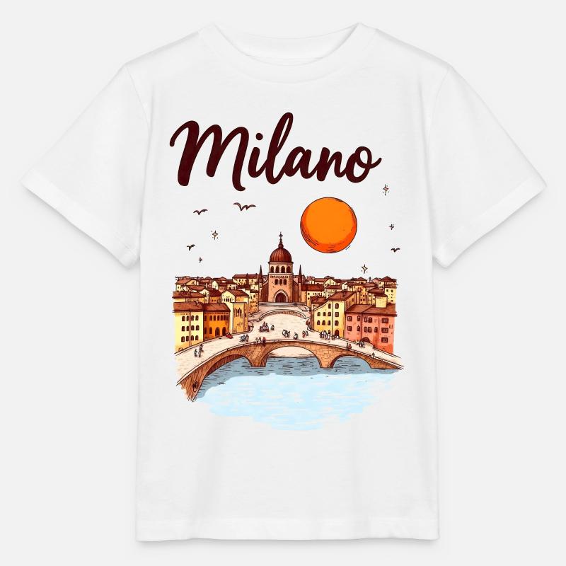 Milan Skyline – la métropole italienne de la mode et du design - T-shirt bio MINI CREATOR Stanley/Stella Enfant - blanc