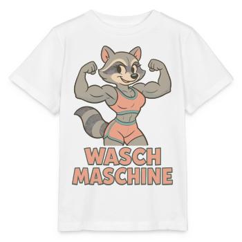 Machine à laver raton laveur femme drôle Gym cadeau - T-shirt bio MINI CREATOR Stanley/Stella Enfant - blanc - Devant - Maike (125cm)