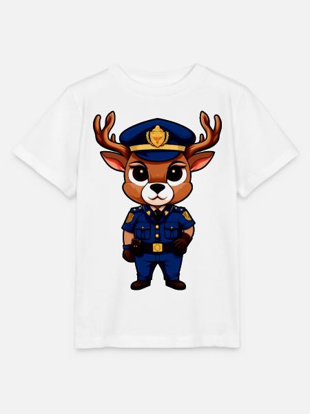 Hirsch Polizei - Stanley/Stella Kinder T-Shirt MINI CREATOR  - Weiß