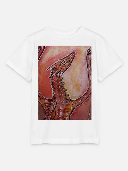 Roter Drache handgemalt - Stanley/Stella Kinder T-Shirt MINI CREATOR - Weiß