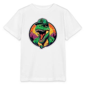Dinosaurier-Sonnenuntergangs-Kopfschmuck - Stanley/Stella Kinder T-Shirt MINI CREATOR  - Weiß - Vorne - Maike (125cm)