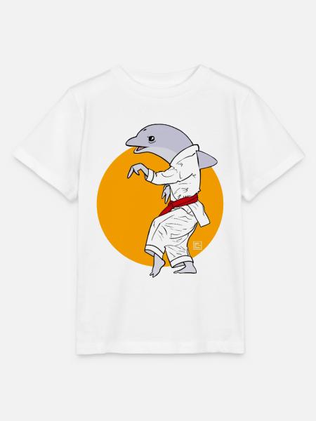 Karate-Delfin im Kimono - Stanley/Stella Kinder T-Shirt MINI CREATOR  - Weiß
