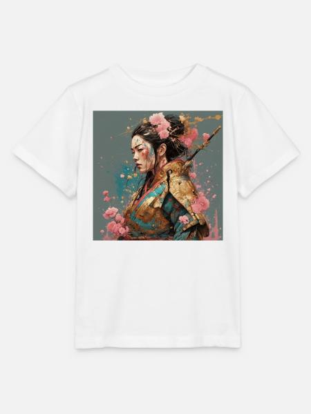 Samurailady mit Kirschblüten - Stanley/Stella Kinder T-Shirt MINI CREATOR - Weiß