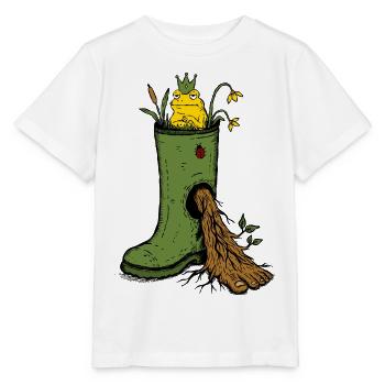 Frog King Rubber Boot Garden Doodle - Stanley/Stella MINI CREATOR Kids’ T-Shirt - white - Front - Maike (125cm)