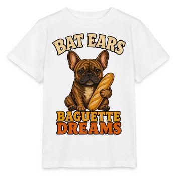 Bat Ears Frenchie Baguette Träume - Stanley/Stella Kinder T-Shirt MINI CREATOR  - Weiß - Vorne - Maike (125cm)