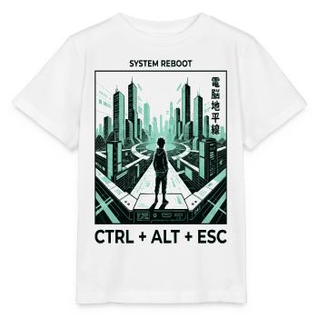 Reboot Skyline CTRL ALT ESC - Stanley/Stella Kinder T-Shirt MINI CREATOR  - Weiß - Vorne - Maike (125cm)