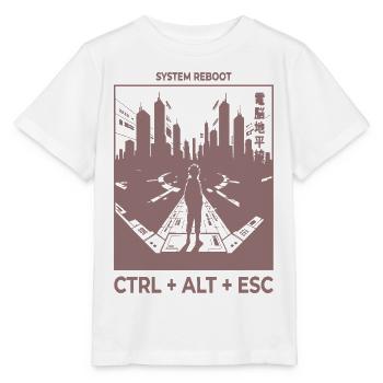 System Reboot Skyline - Stanley/Stella Kinder T-Shirt MINI CREATOR  - Weiß - Vorne - Maike (125cm)