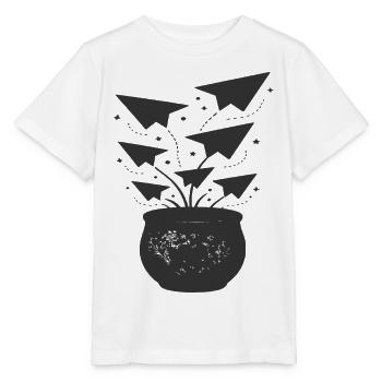 Papierflieger aus Topf - Stanley/Stella Kinder T-Shirt MINI CREATOR  - Weiß - Vorne - Maike (125cm)