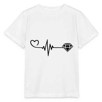 Diamond Pulse Heart Love - Stanley/Stella MINI CREATOR Kids’ T-Shirt - white - Front - Maike (125cm)