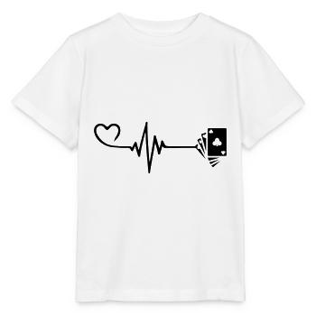 Card Poker Pulse Heart Love - T-shirt bio MINI CREATOR Stanley/Stella Enfant - blanc - Devant - Maike (125cm)