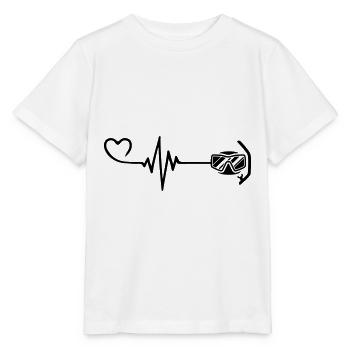 Diving goggles pulse heart - Stanley/Stella MINI CREATOR Kids’ T-Shirt - white - Front - Maike (125cm)