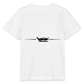 Flugzeug Linie - Stanley/Stella Kinder T-Shirt MINI CREATOR  - Weiß - Vorne - Maike (125cm)