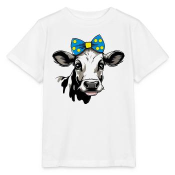Funny cow outfit for vegans and vegetarians Moo - Stanley/Stella MINI CREATOR Kids’ T-Shirt - white - Front - Maike (125cm)