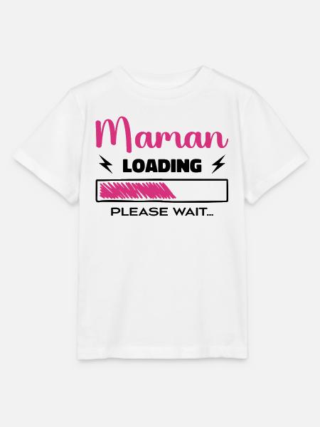 Mama lädt Bitte warten... - Stanley/Stella Kinder T-Shirt MINI CREATOR - Weiß