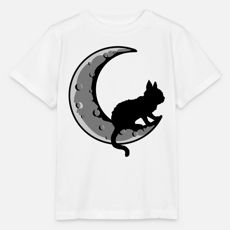 Faucille Lune Chat Noir - T-shirt bio MINI CREATOR Stanley/Stella Enfant - blanc