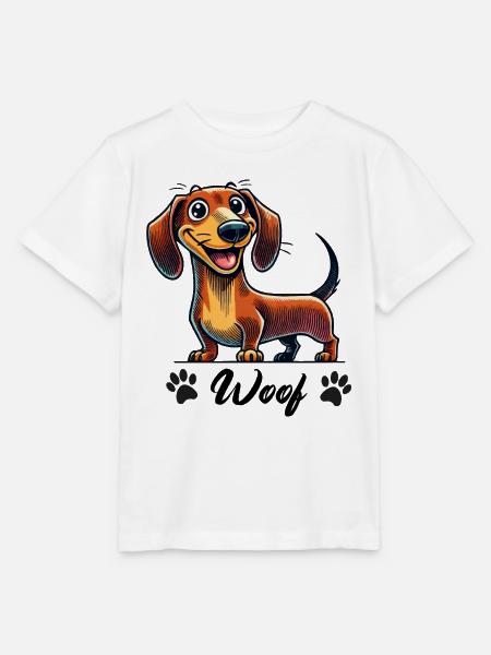 dackel woof - Stanley/Stella Kinder T-Shirt MINI CREATOR - Weiß