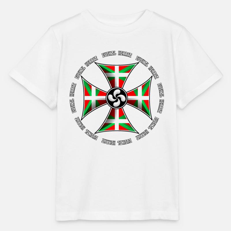 croix basque design 82 - T-shirt bio MINI CREATOR Stanley/Stella Enfant - blanc