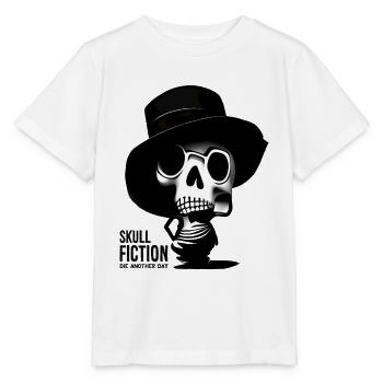 Skull Fiction Totenkopf Schädel - Stanley/Stella Kinder T-Shirt MINI CREATOR  - Weiß - Vorne - Maike (125cm)