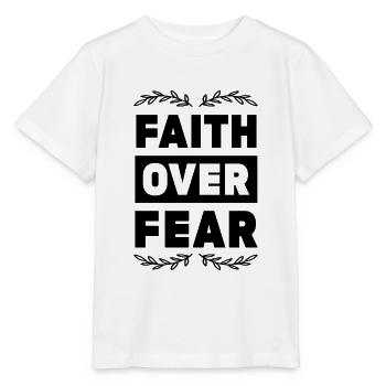 La foi biblique plutôt que la peur - T-shirt bio MINI CREATOR Stanley/Stella Enfant - blanc - Devant - Maike (125cm)